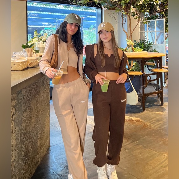 Happy Camp3r Waffle Jogger Set in Sand!! -separate or together - Picture 1 of 14